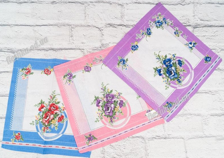 Носові хустки бавовна розмір 30 на 30 см (від 10 шт.)