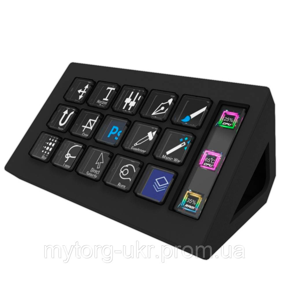 Визуальная клавиатура Stream Deck с LCD кнопками 15 клавиш Черный (ID ...