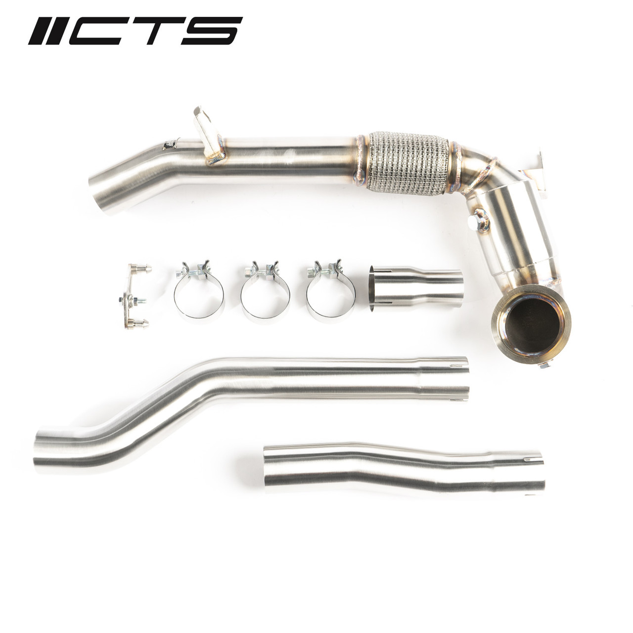 Даунпайп із спортивним каталізатором CTS TURBO EVO4 AWD MK8 VW GOLF R/8Y AUDI S3, фото 1