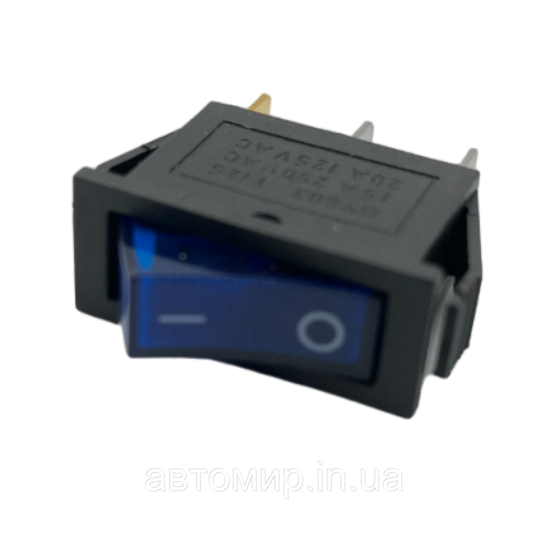 Автомобільна кнопка синього кольору прямокутної форми на 2 положення 12-24V FL-078946, фото 1