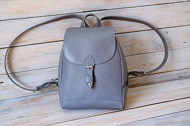 Жіночий рюкзак Женева з натуральної шкіри колір Сірий