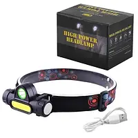 Налобний світлодіодний ліхтар FA-101 з магнітом, вбудованим акумулятором USB