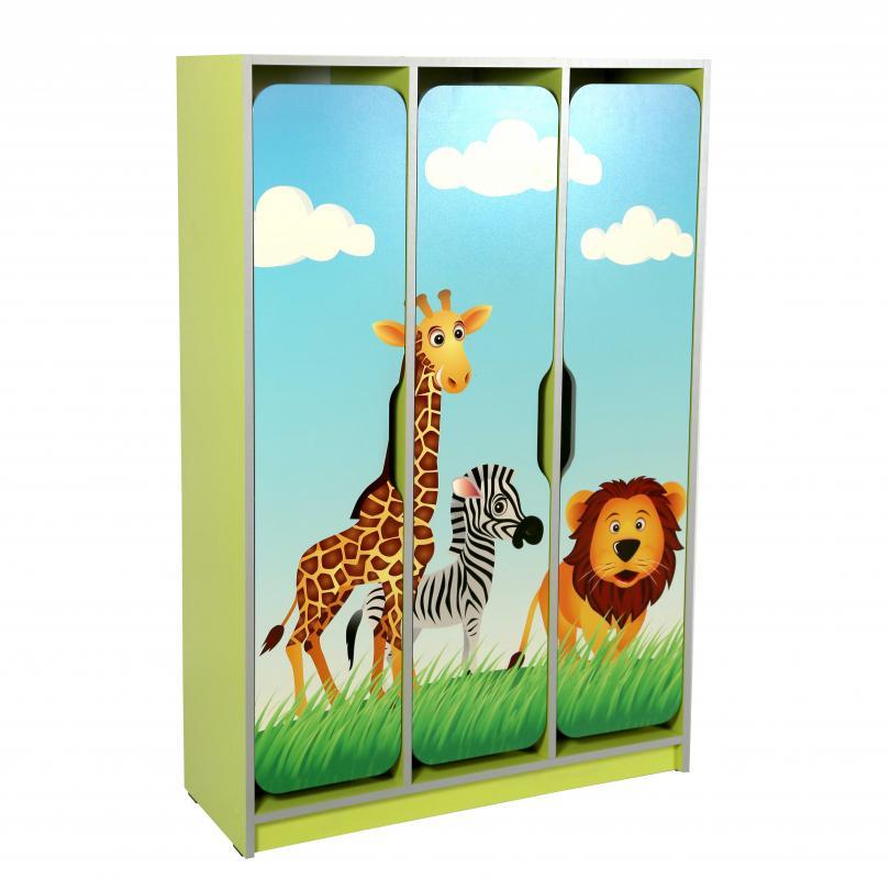 Шафа дитяча 3-місна з фігурними дверима з фотодруком "Савана"