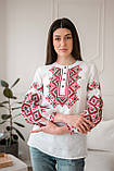 Жіноча вишита блуза "Мозаїка" з планкою та гудзиками,арт 4651, фото 2