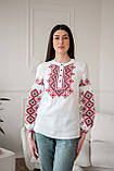 Жіноча вишита блуза "Мозаїка" з планкою та гудзиками,арт 4651, фото 3