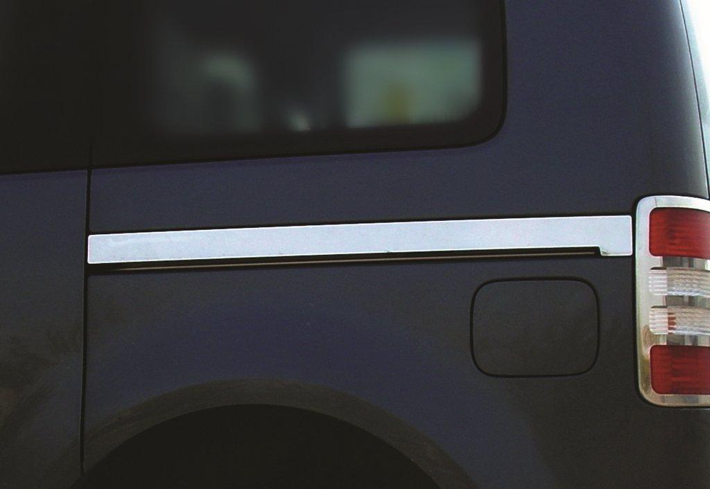 Молдинги під зсувну двері (2 шт., нерж) Maxi база для Volkswagen Caddy 2004-2010 рр, фото 1