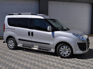 Бічні труби (2 шт., нерж.) 60мм, Стандартна база для Fiat Doblo II 2010-2022 рр