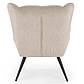 Крісло з вухами Byron бежеве з тканинною оббивкою з чорними металевими ніжками у вітальню, фото 3