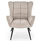 Крісло з вухами Byron бежеве з тканинною оббивкою з чорними металевими ніжками у вітальню, фото 7