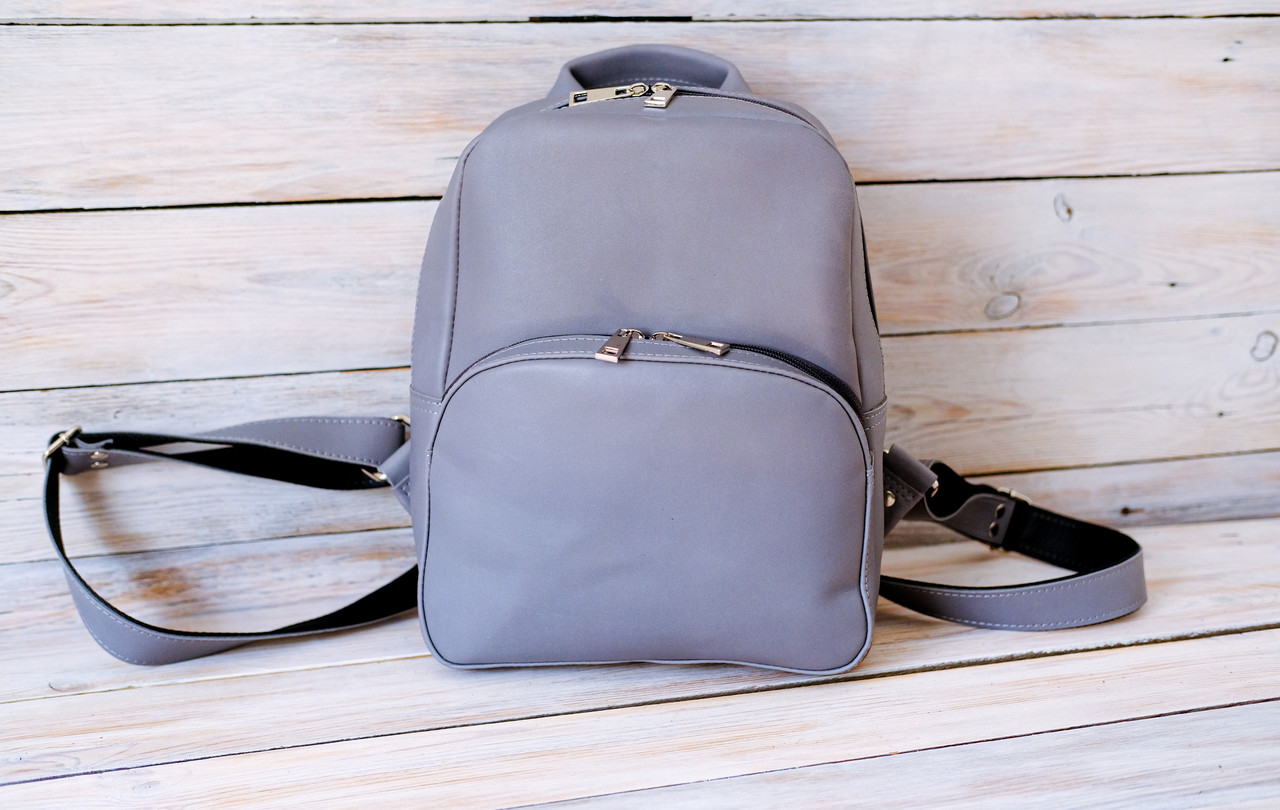 Жіночий рюкзак Бруклін з натуральної шкіри колір Сірий