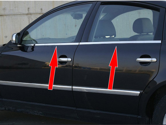 Зовнішня окантовка вікон (4 шт, нерж) Carmos - Турецька сталь для Volkswagen Passat B5 1997-2005 років
