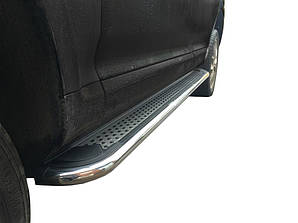 Бокові пороги Maydos v2 (2 шт., алюміній -2024 нерж) для Porsche Cayenne 2003-2010 рр