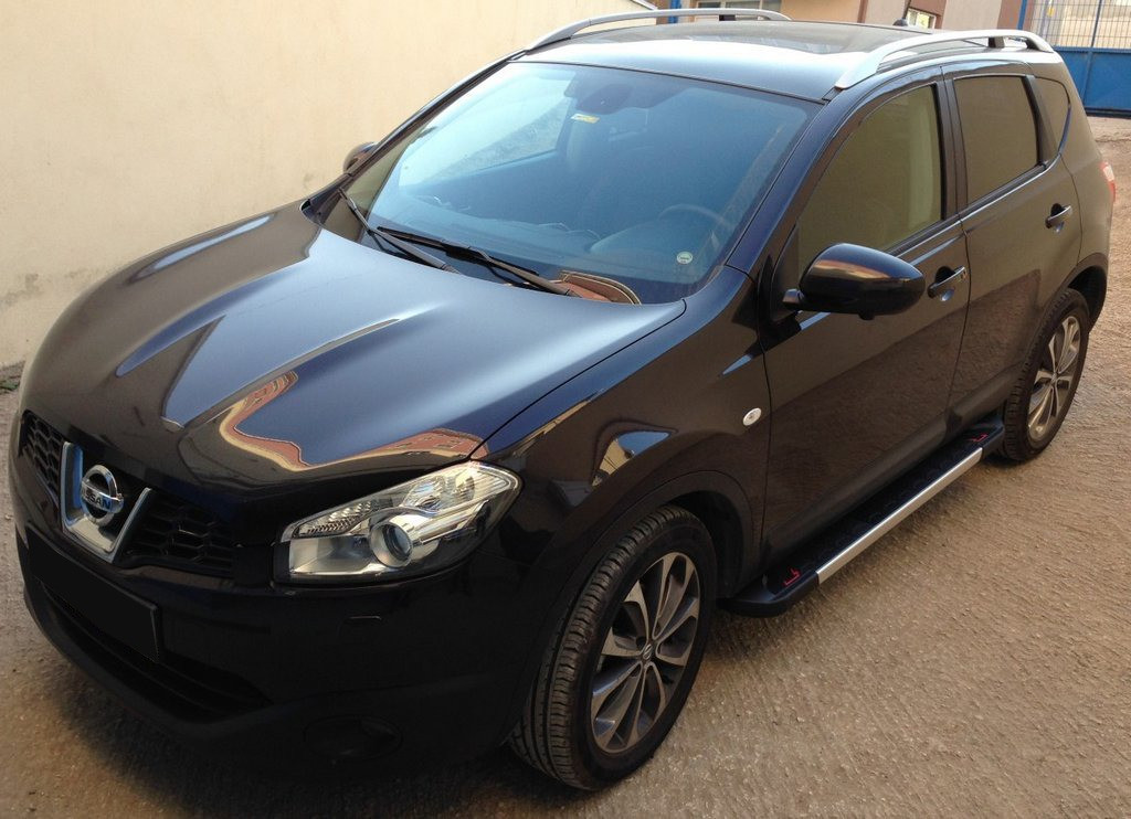Бокові пороги RedLine V1 (2 шт., Алюм.) для Nissan Qashqai 2007-2010 рр, фото 1