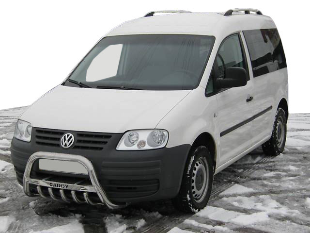 Кенгурятник WT003 (нерж) 50мм, без напису для Volkswagen Caddy 2004-2010 рр