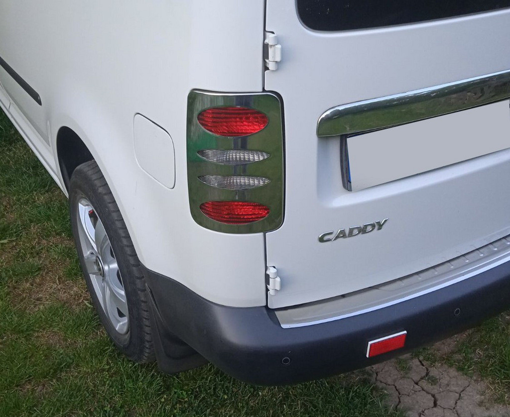 Накладки на стопи V2 (2 шт., нерж) Carmos - Турецька сталь для Volkswagen Caddy 2004-2010 рр, фото 1