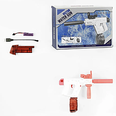 Водний детячий пістолет WATER GUN 518-7 з прицілом, 2 ємності для води, на акумуляторі, 3+. Рожевий
