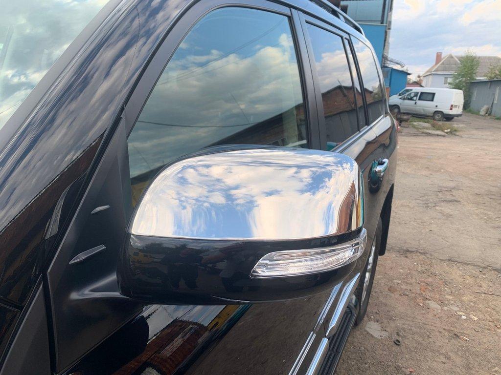 Накладки на дзеркала (2 шт., нерж.) OmsaLine - Італійська нержавійка для Toyota Land Cruiser Prado 150