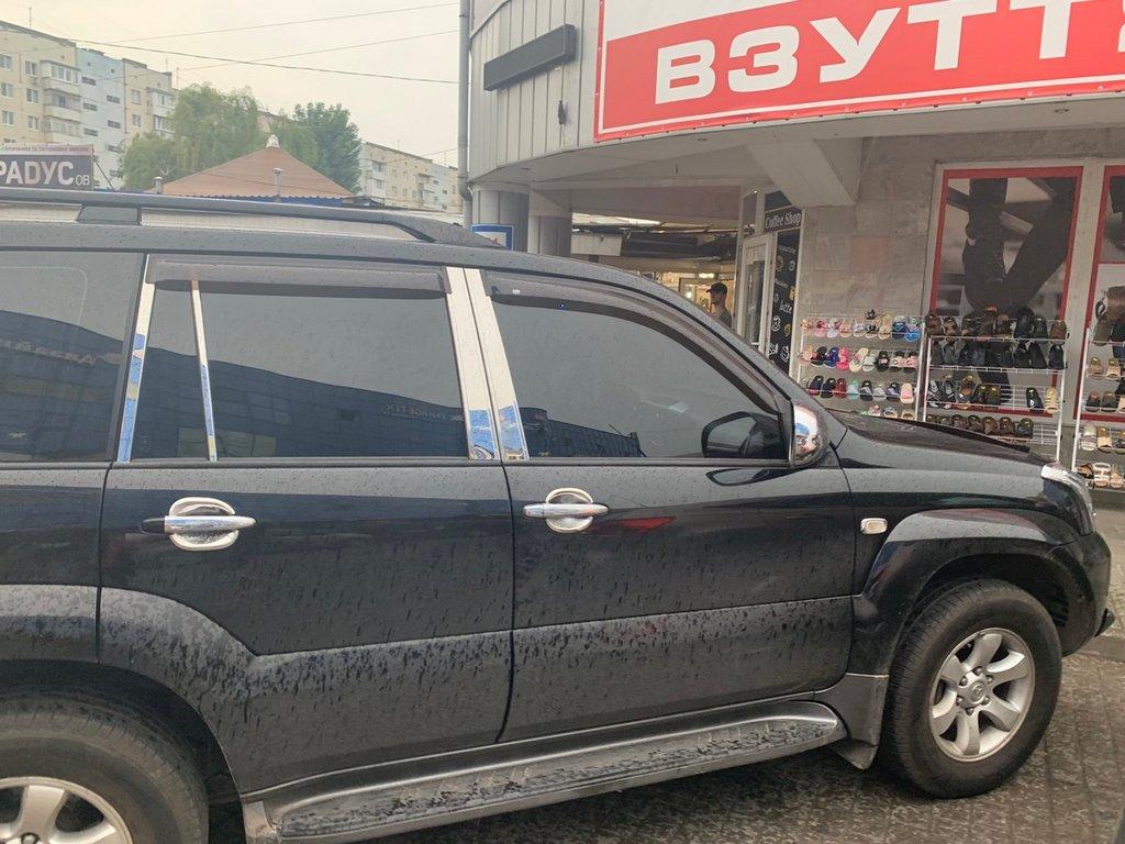 Молдинг дверних стійок (8 шт, нерж) для Toyota Land Cruiser Prado 120