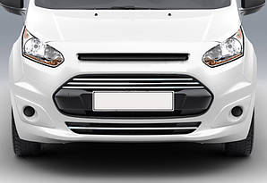 Накладки на передній бампер і решітку (4 шт, нерж) для Ford Connect 2014-2021 рр