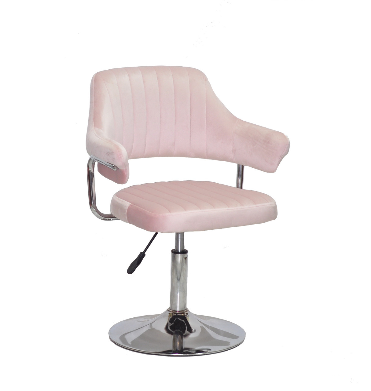 Крісло перукаря Джеф JEFF CH - BASE бежевий оксамит на хром диску, фото 1