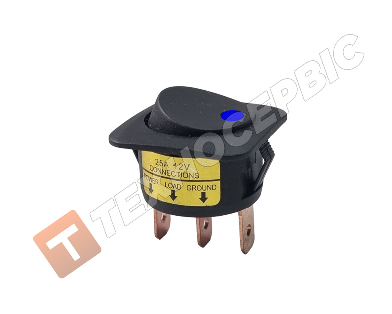 Кнопка натискна з синьою підсвіткою 12v 25A ( AK-SA Турция)