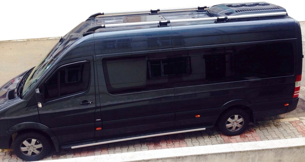 Рейлінги Shark (чорні ніжки) для Mercedes Sprinter W906 2006-2018 рр