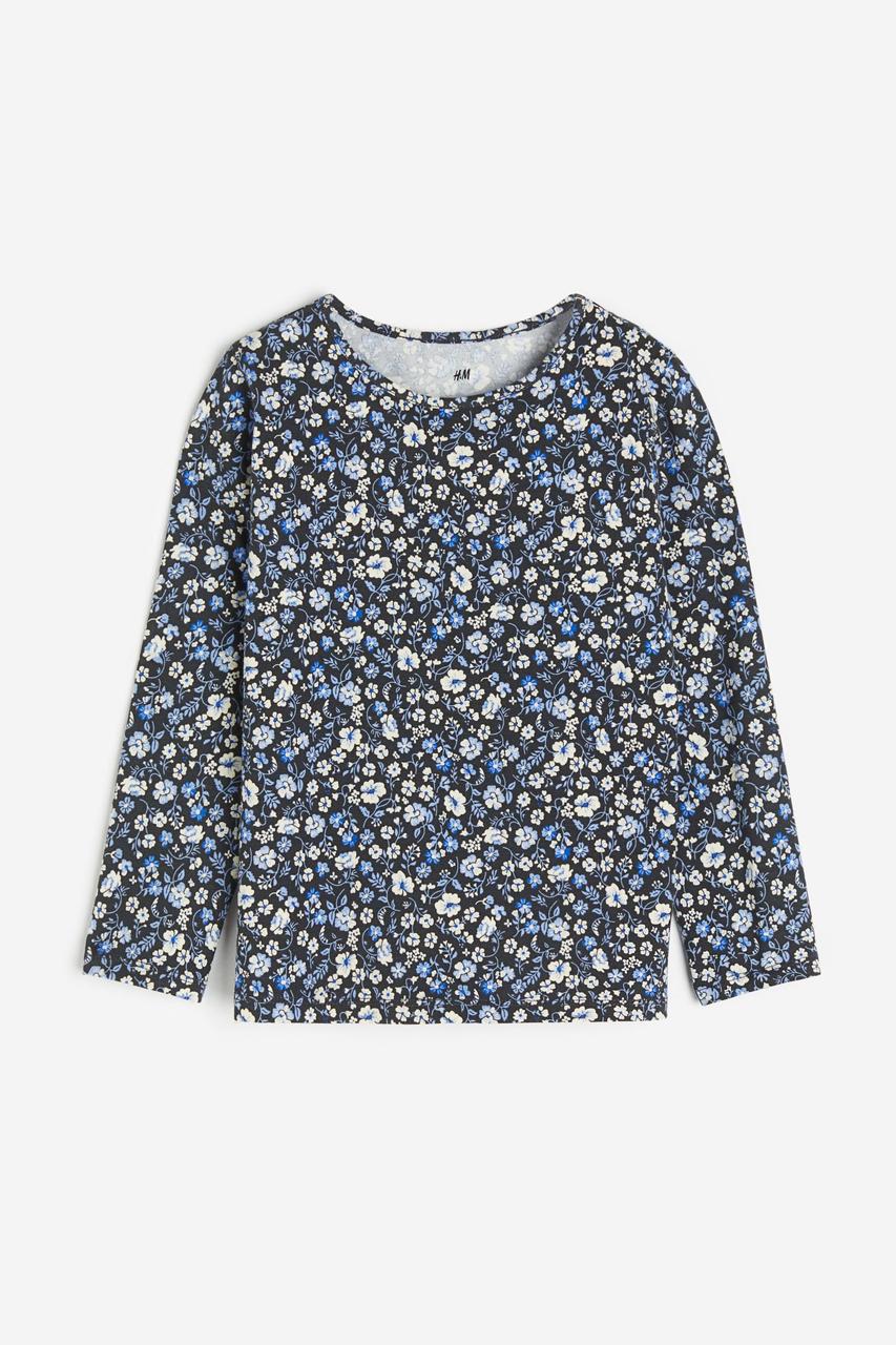 Реглан синій в квітковий принт H&M 92, 98/104, 110/116, 122/128, 134/140см