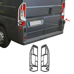 Накладки на стопи з вигином (2014-2024, 2 шт, пластик) для Fiat Ducato 2006-2024 та 2014-2024 рр