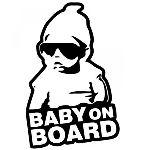 Наклейки на автомобіль baby on doard дитина в машині 15 х 9,5 см
