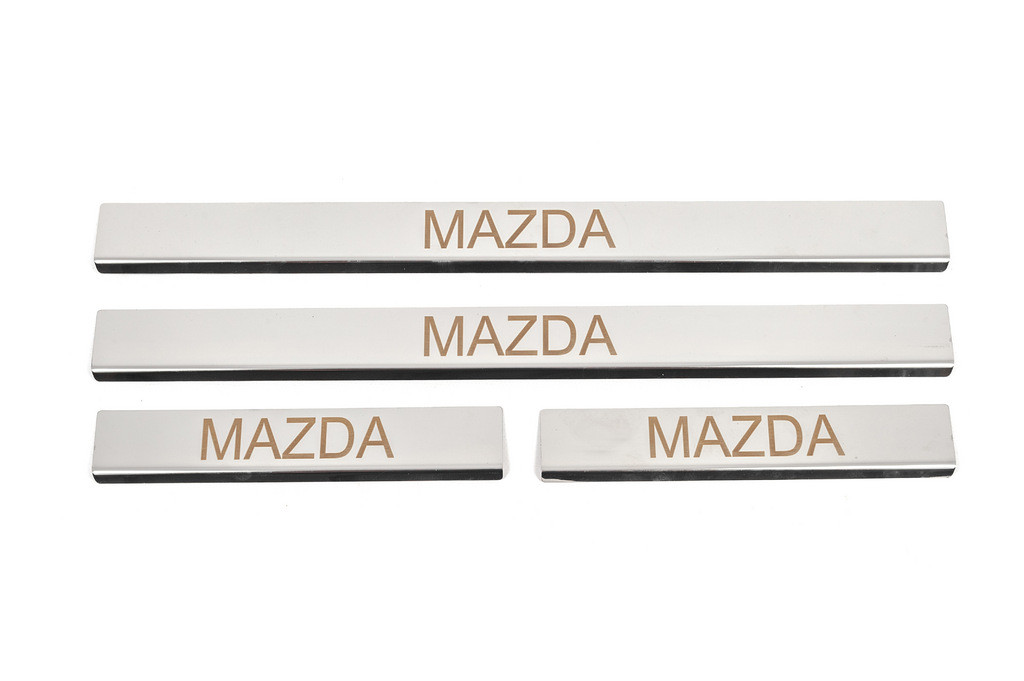 Накладка на пороги Carmos (4 шт, нерж) для Mazda 6 2008-2012 рр