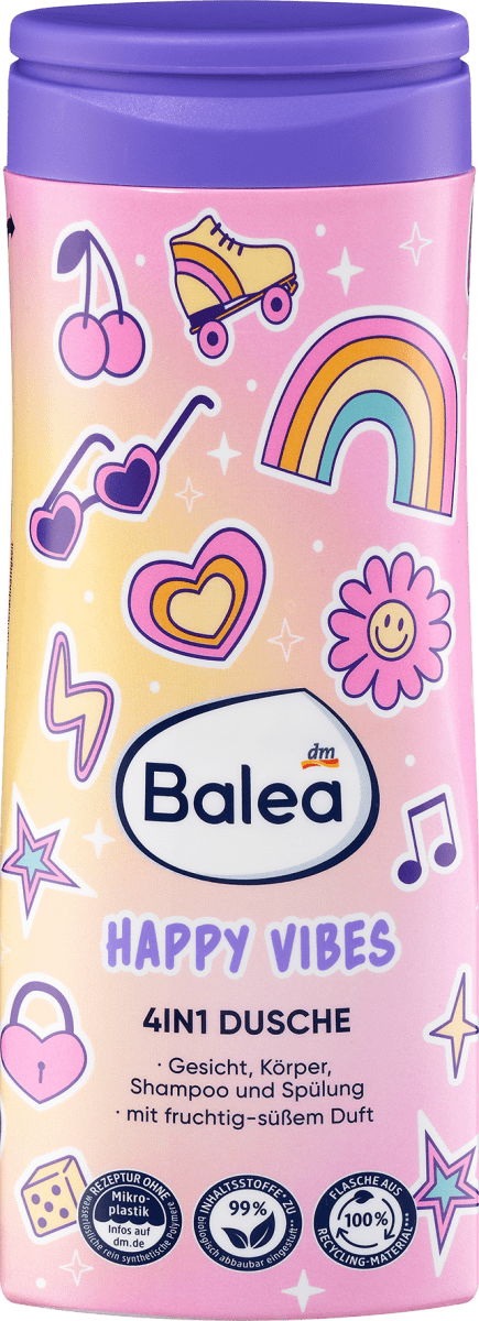 Дитячий шампунь+гель для душу 4 в 1 Balea (Happy Vibes) 300 мл