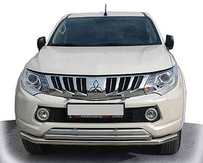 Передній захист ST014 (нерж) для Mitsubishi L200 2015-2024 рр