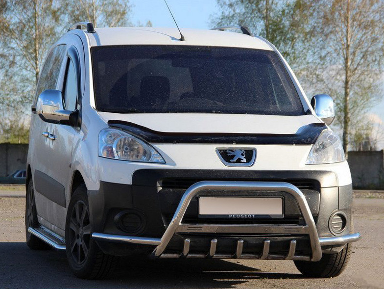 Кенгурятник WT003-Plus (нерж.) 60 мм для Peugeot Partner Tepee 2008-2018рр, фото 1