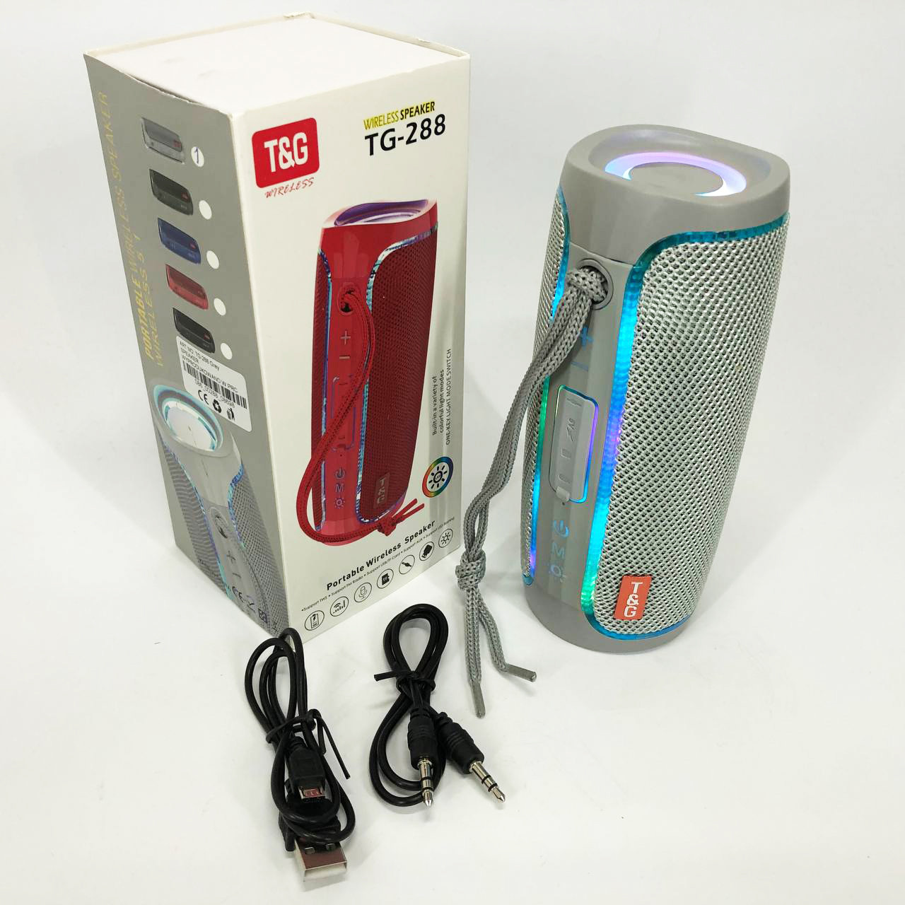Bluetooth стерео колонка з радіо TG288, що світиться, Блютуз колонка з ED-464 хорошим звуком