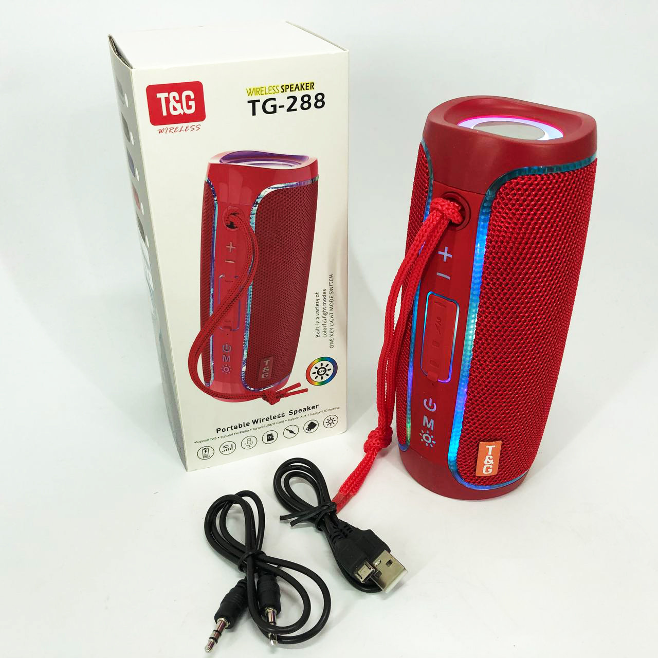 Колонка музична з підсвічуванням bluetooth TG288, Гучна блютуз колонка, PW-833 Переносні колонки