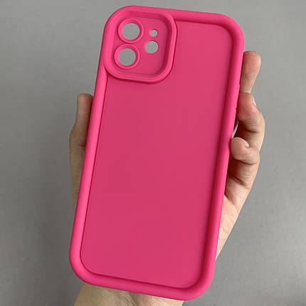 Чохол для Apple iPhone 12 силіконовий чохол з великими бортиками на телефон айфон 12 малиновий n5v, фото 1