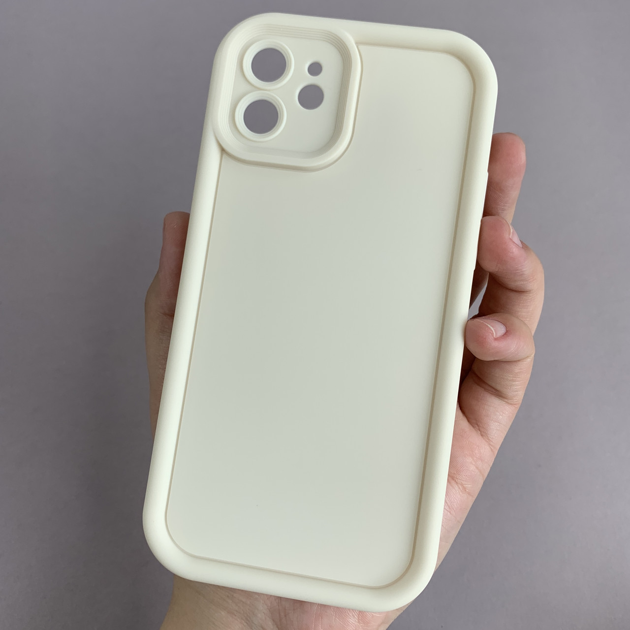 Чохол для Apple iPhone 12 силіконовий чохол з великими бортиками на телефон айфон 12 молочний n5v