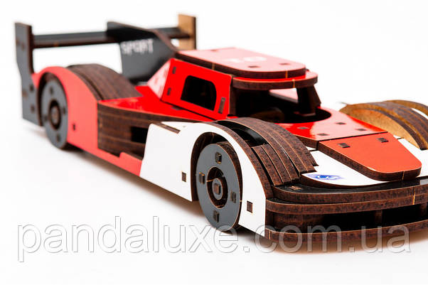 Дерев'яний 3D конструктор гоночне авто Racing Car, модель 146 деталей, фото 4