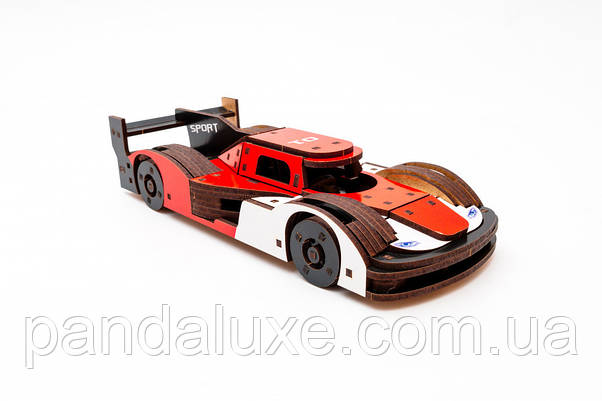 Дерев'яний 3D конструктор гоночне авто Racing Car, модель 146 деталей, фото 6