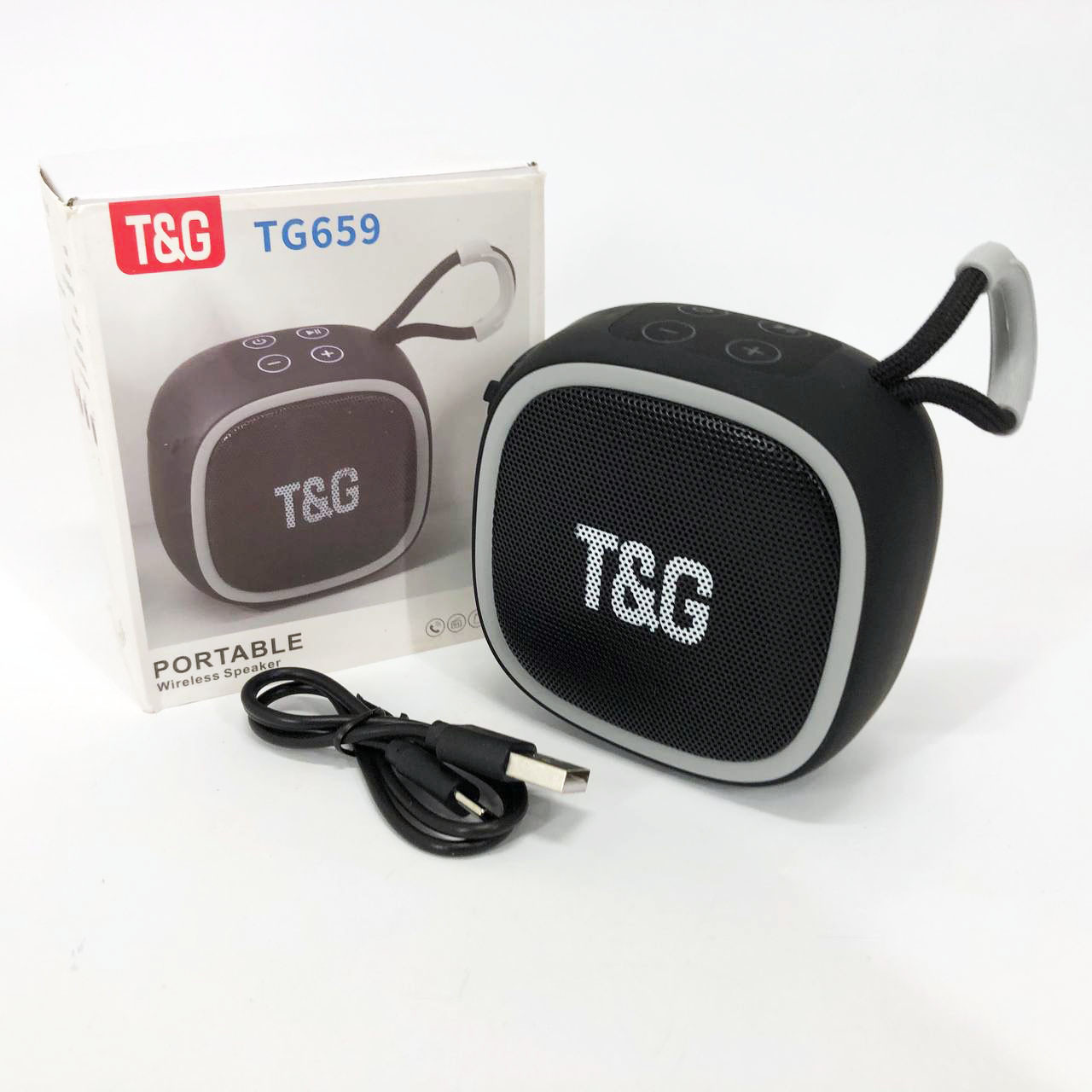 Портативна Bluetooth-колонка TG659 з ремінцем, Bluetooth колонка для вулиці. Колір: чорний, фото 1