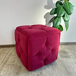 Пуф-трансформер 5 в 1 каретна стяжка каркас білий червоний