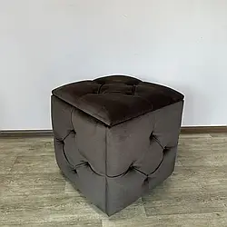 Пуф-трансформер 5 в 1 каретна стяжка каркас белый сіро коричневий