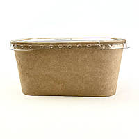 Прямокутний контейнер крафт з кришкою 1000 мл 50 шт