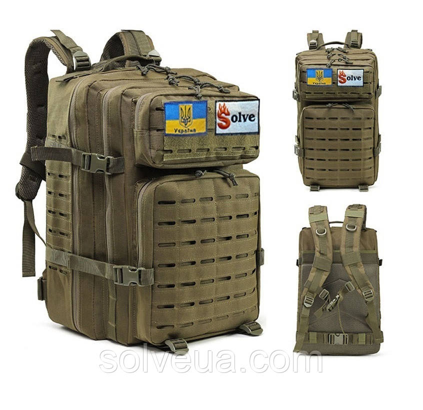 Тактичний похідний рюкзак Solve на 50 л Laser Олива KT6003501 solve, фото 1
