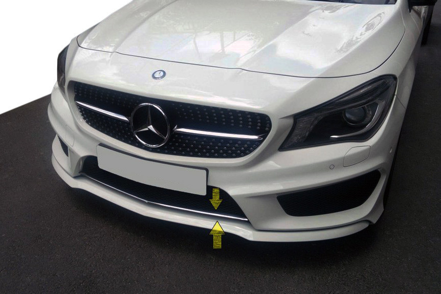 Накладка на решітку бампера (нерж) для Mercedes CLA C117 2013-2019рр, фото 1