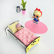 Постільна білизна у ліжко для Лол та ляльок до 12см 3 од. NestWood, фото 7