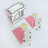 Постільна білизна у ліжко для Лол та ляльок до 12см 3 од. NestWood, фото 4