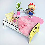 Постільна білизна у ліжко для Лол та ляльок до 12см 3 од. NestWood, фото 10