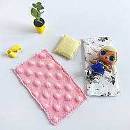 Постільна білизна у ліжко для Лол та ляльок до 12см 3 од. NestWood, фото 2