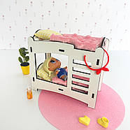 Постільна білизна у ліжко для Лол та ляльок до 12см 3 од. NestWood, фото 6